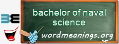 WordMeaning blackboard for bachelor of naval science